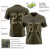 Custom Olive Camo-Black Authentic Salute To Service Football Jersey