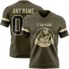 Custom Olive Black-Cream Authentic Salute To Service Football Jersey