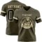 Olive0386-1 Custom Olive Black-Cream Authentic Salute To Service Football Jersey