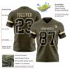 Custom Olive Black-Cream Authentic Salute To Service Football Jersey