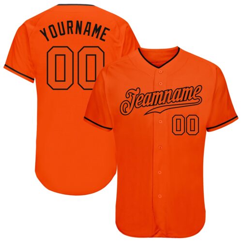 Orange0095 Custom Orange Orange-Black Authentic Baseball Jersey