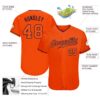 Custom Orange Orange-Navy Authentic Baseball Jersey