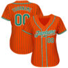 Custom Orange Kelly Green Pinstripe Kelly Green-White Authentic Baseball Jersey