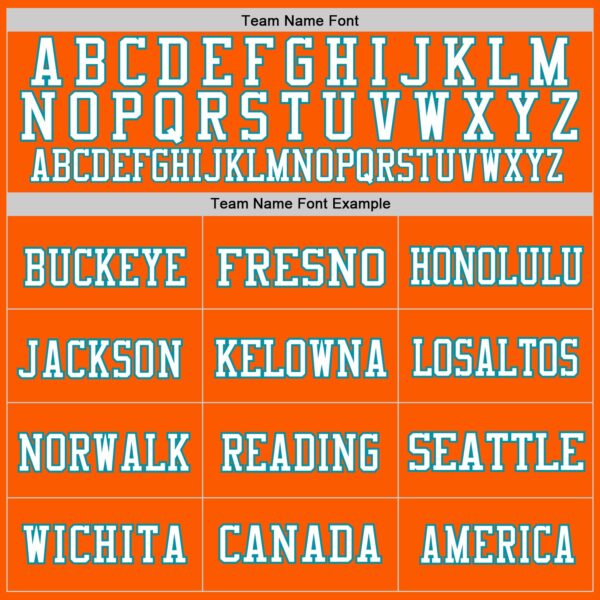 Custom Orange White-Teal Mesh Authentic Throwback Football Jersey