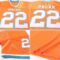 Orange0103-4 Custom Orange White-Teal Mesh Authentic Throwback Football Jersey