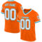 Orange0103 Custom Orange White-Teal Mesh Authentic Throwback Football Jersey