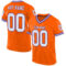 Orange0112 Custom Orange White-Purple Mesh Authentic Throwback Football Jersey