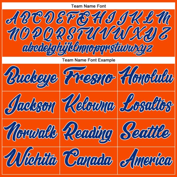 Custom Orange Royal-White Authentic Baseball Jersey