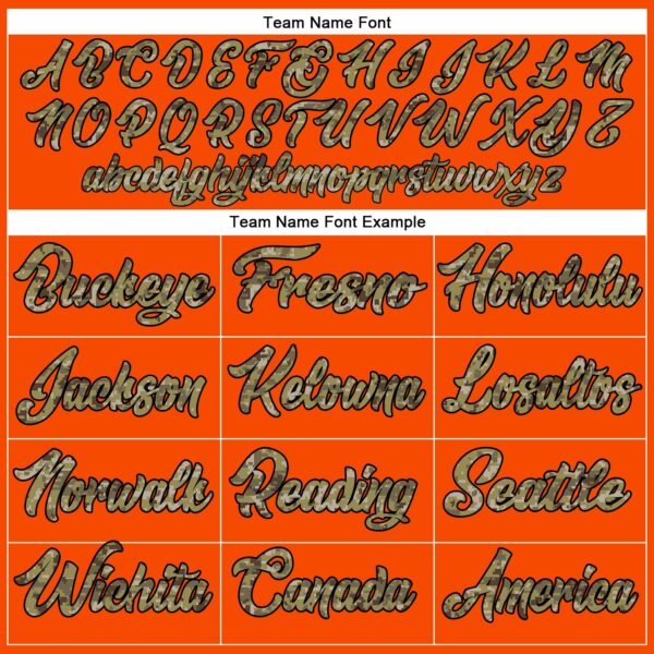 Custom Orange Camo-Black Authentic Baseball Jersey