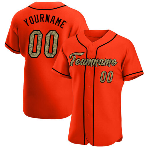 Orange0189 Custom Orange Camo-Black Authentic Baseball Jersey