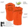 Custom Orange Orange-Black Authentic Sleeveless Baseball Jersey