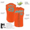 Custom Orange Teal-White Authentic Sleeveless Baseball Jersey