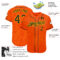 Custom Orange Gold Pinstripe Black-Gold Authentic Baseball Jersey