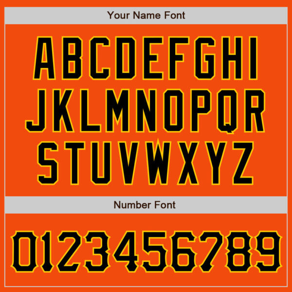 Custom Orange Gold Pinstripe Black-Gold Authentic Baseball Jersey