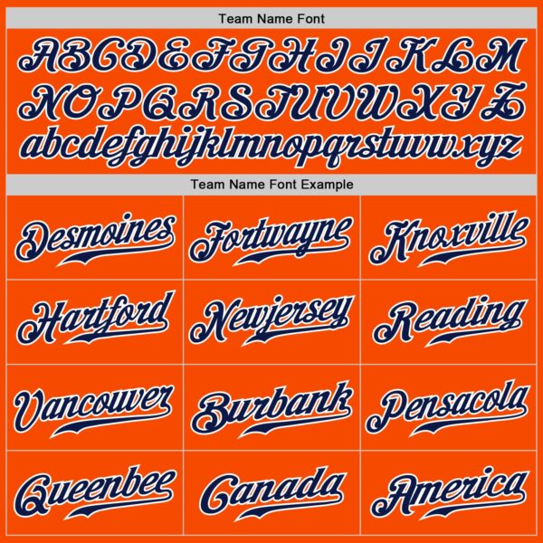 Custom Orange White Pinstripe Navy-White Authentic Baseball Jersey