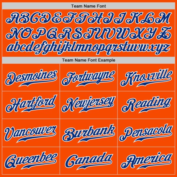 Custom Orange White Pinstripe Royal-White Authentic Baseball Jersey