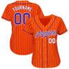 Custom Orange White Pinstripe Purple-White Authentic Baseball Jersey