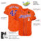 Custom Orange White Pinstripe Purple-White Authentic Baseball Jersey