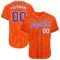 Custom Orange White Pinstripe Purple-White Authentic Baseball Jersey