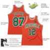 Custom Orange Kelly Green-White Authentic Throwback Basketball Jersey