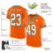Orange0222-1 Custom Orange White-Kelly Green Mesh Authentic Throwback Football Jersey