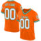 Orange0222 Custom Orange White-Kelly Green Mesh Authentic Throwback Football Jersey