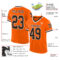 Orange0223-1 Custom Orange Brown-White Mesh Authentic Throwback Football Jersey