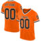 Orange0223 Custom Orange Brown-White Mesh Authentic Throwback Football Jersey