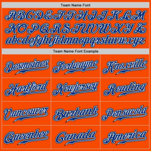 Custom Orange Royal-Black Authentic Baseball Jersey