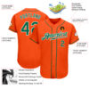 Custom Orange Kelly Green-White Authentic Baseball Jersey