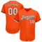 Custom Orange White-Black Authentic Baseball Jersey