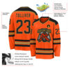 Custom Orange Black-Old Gold Hockey Jersey