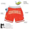 Custom Orange Orange-Gray Authentic Throwback Basketball Shorts