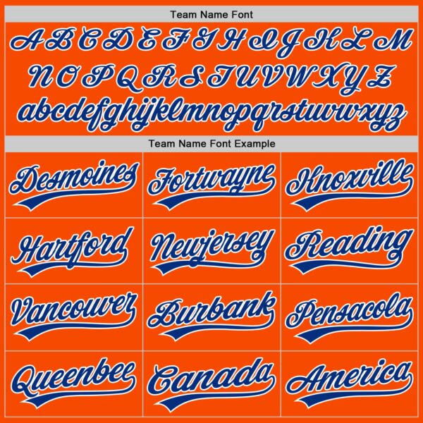 Custom Orange Royal-White Authentic Baseball Jersey