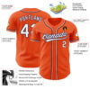 Custom Orange White-Navy Authentic Baseball Jersey