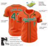 Custom Orange Kelly Green-White Authentic Baseball Jersey