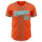 Custom Orange Teal-White Authentic Baseball Jersey