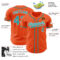 Custom Orange Teal-White Authentic Baseball Jersey