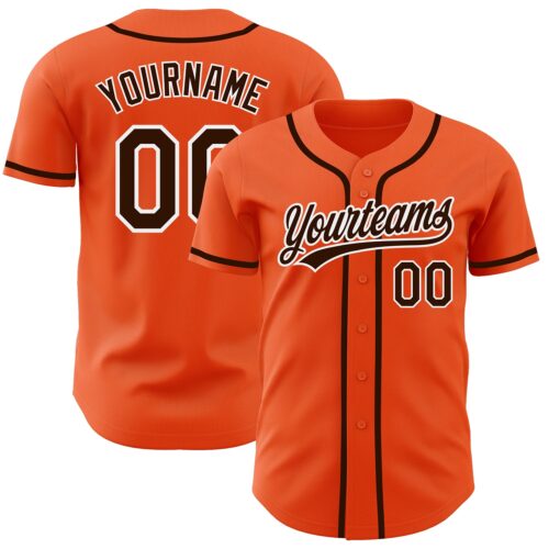 Orange0301_4dea27f2-733e-4067-9a8c-009ec3e91c6d Custom Orange Brown-White Authentic Baseball Jersey
