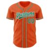 Custom Orange Kelly Green Pinstripe Kelly Green-White Authentic Baseball Jersey
