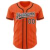 Custom Orange White Pinstripe Black Authentic Baseball Jersey