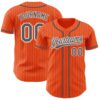 Custom Orange White Pinstripe Steel Gray Authentic Baseball Jersey