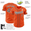 Custom Orange White Pinstripe Steel Gray Authentic Baseball Jersey