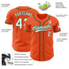 Custom Orange White Pinstripe Kelly Green Authentic Baseball Jersey