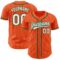 Custom Orange White Pinstripe Kelly Green Authentic Baseball Jersey