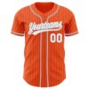Custom Orange White Pinstripe Gray Authentic Baseball Jersey