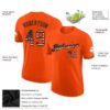 Custom Orange Vintage USA Flag-Black Performance T-Shirt