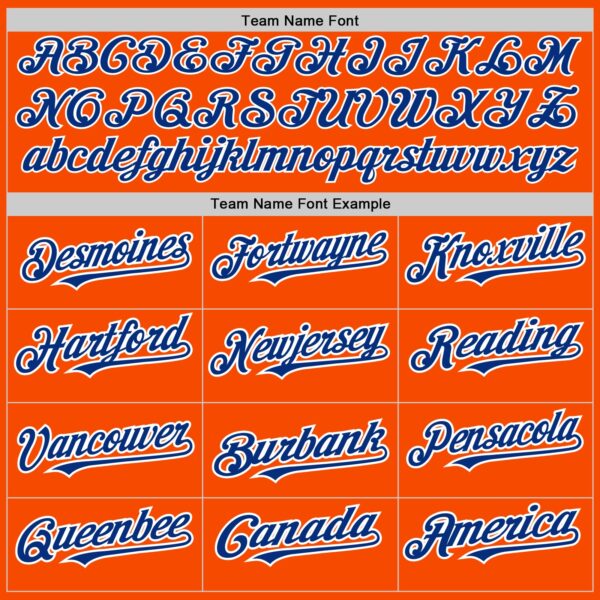 Custom Orange Royal-White Authentic Baseball Jersey