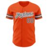 Custom Orange Steel Gray-White Authentic Baseball Jersey