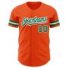 Custom Orange Kelly Green-White Authentic Baseball Jersey